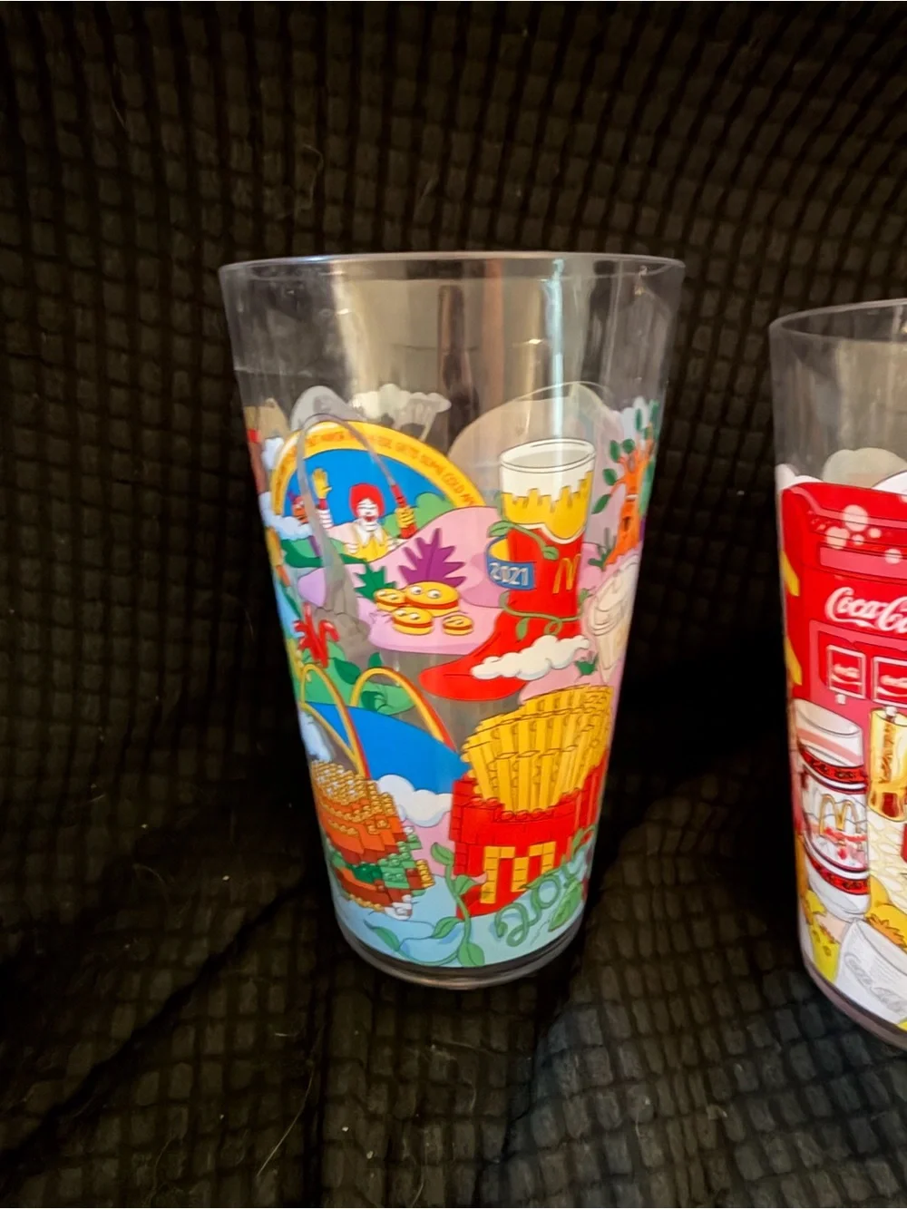 Set of 3 Colorful Illustrated Drinking Glasses